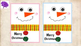 ☃️ 🎄 VERY Easy DIY Christmas cardSCHOOL ACTIVITY Handmade GreetingHow to make Snowman ⛄Card [upl. by Nyletak]