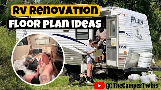 RV Renovation Floor Plan Reveal  Our Vision for the Layout  The Camper Twins [upl. by Yrakaz]