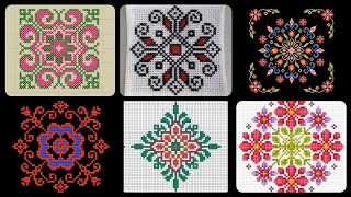 beautiful Cross stitch center design for bedsheet  dusuti ke easy design [upl. by Aihsenet]