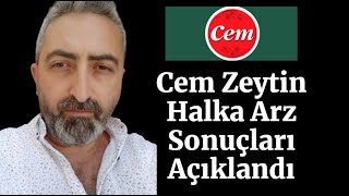 cemzy Cem Zeytin Halka Arz Dağıtım Sonuçları Açıklandı İşlem Tarihi Ne Zaman [upl. by Aliber]