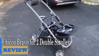 Chicco Bravo for 2 Double Stroller Review  Perfect for 2 or 3 kids with car seat compatibility [upl. by Atlas]