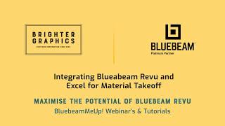 Integrating Bluebeam Revu and Excel for Material Takeoff  BluebeamMeUp [upl. by Ahsikahs75]