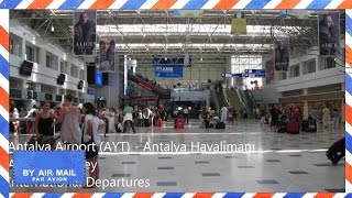 INSIDE ANTALYA AIRPORT Turkey  International departures area  Air Travel Video [upl. by Nirahs]