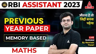 RBI Assistant Previous Year Question Paper  RBI Assistant Maths By Navneet Tiwari [upl. by Nyliac]