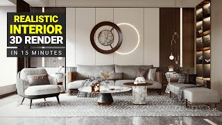 How To Create a REALISTIC Interior Render in just 15 minutes  Lumion Rendering Tutorial 3d Render [upl. by Pauline]