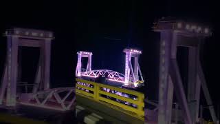 Pamban bridge in night with lights pambanbridge lights night island seabridge [upl. by Olegnaed]