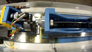 Gun Barrel Button Rifling Machine  DeHoff G560 B1 overhead view [upl. by Calendra]