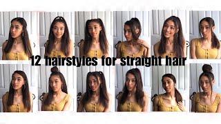 12 EASY HAIRSTYLES FOR STRAIGHT HAIR✨ Natural Hair [upl. by Kordula677]