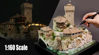 Village on the Italian coast  Diorama Tutorial [upl. by Ramon567]