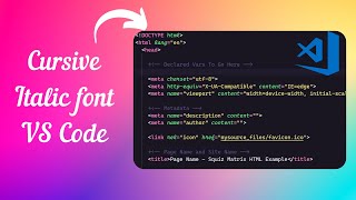 Cursive Italic font in VS Code  Cascadia Code font [upl. by Matthaeus]