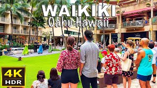 4K HDR Waikiki Walking Tour  2023  Honolulu Oahu Hawaii [upl. by Animas306]