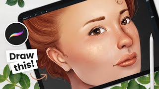 How To Paint A Face Portrait • Procreate Tutorial • Foolproof Method [upl. by Henghold]