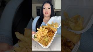 Panda Express Mukbang 🥡😍 panda foodies pandaexpress chinesefood chinesetakeout mukbang [upl. by Hattie]