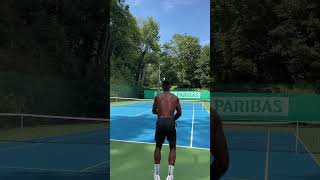 Open stance vs Close stance 👌🏾 tennistime tenniscourt tennisplayer tennis [upl. by Marlette]