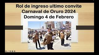 Rol de Ingreso del último Convite del Carnaval de Oruro 2024 [upl. by Chapland]