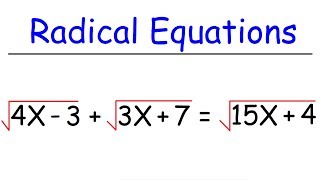 Radical Equations [upl. by Anura]