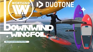 Duotone Downwinder SLS amp Glide 1595  Hayling Island Wing Foil [upl. by Tapes]