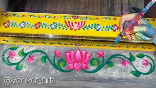 How to Decorate Gadapa Muggu Designs  Colour Mixing Ideas  Gadapalu  Part 2  Learn Gadapa Muggu [upl. by Alahs]