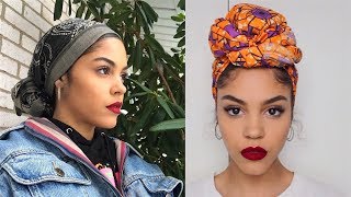 4 WAYS I TIE MY HEAD WRAPS SCARF  TURBANS [upl. by Gahl700]