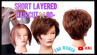 Short Layers Haircut  Uniform layer  90 ° degree [upl. by Manno]