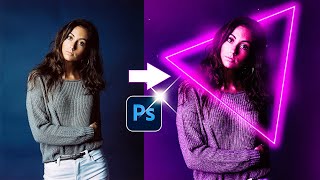 Neon Light Effect Photoshop Tutorial  photoshop tutorial  Photoshop viral effects Creative photo [upl. by Eednar]