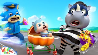 No Baby Stranger Danger Police Officer Take Care Baby Song  More Police Song  Wolfoo Kids Songs [upl. by Meijer]