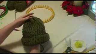 Knitting an Adult Hat on Round Loom  Start to Finish [upl. by Nomead]