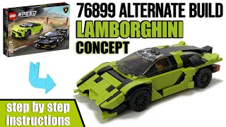 Lamborghini Concept Alternate Build LEGO 76899 Lamborghini Speed Champions Set Building Tutorial [upl. by Doowle12]