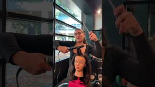 Thermal curling 101 figure8 beautyschool barrelcurl iron curling howto [upl. by Okin]