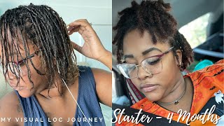 My Visual Loc Journey  Starter Locs  4 Months [upl. by Karlow789]