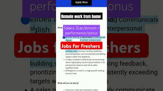 WFH job for Students Housewives Freshers  Hindi Telecalling job from home jobshorts freshersjob [upl. by Norok686]