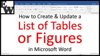 How to Create and Update a List of Tables or Figures in Microsoft Word [upl. by Birgitta226]