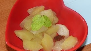 Receta de Manzana en almíbar casera como preparar paso a paso [upl. by Arrotal]