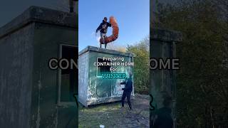 DAY 8 CONVERTING A CONTAINER INTO A TINY HOME [upl. by Adidnac]