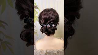 Wedding wear hairstyles hairstyles tutorial weddinghairstyle shorts viralvideo [upl. by Lib528]