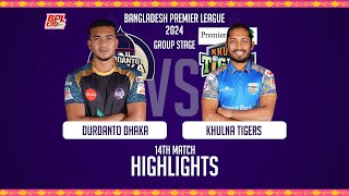 Durdanto Dhaka vs Khulna Tigers  Highlights  14th Match  Season 10  BPL 2024 [upl. by Katharina]