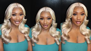 BOMB BLONDE WIG INSTALL  PRE COLORED  MEGALOOK HAIR [upl. by Durward42]