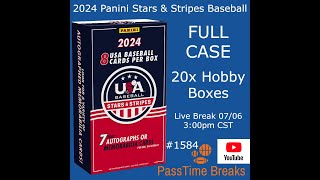 0706  2024 STARS AND STRIPES BASEBALL  1x Case 20x Hobby Box 1584 LIVE BREAK [upl. by Leopold]