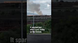 Flames rage near road in Central Oahu [upl. by Hahn]