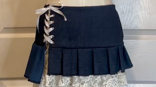 Pleated skirt sewing tutorial for sewing beginners [upl. by Eedahs626]