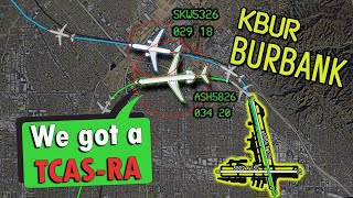 NEAR MIDAIR COLLISION at Burbank  quotIs he off the runway yetquot [upl. by Nauqyt]