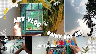 Rainy Day Art Vlog ✨ Painting Tutorial  Artistic Rifat [upl. by Yrok869]