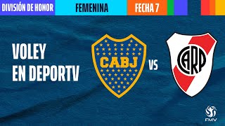 Boca Juniors 🆚 River Plate  Fecha 7  División Honor Femenina  Vóley Metropolitano [upl. by Nahgaem145]