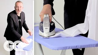 How to Iron a Dress Shirt in 90 Seconds  GQ [upl. by Colier250]