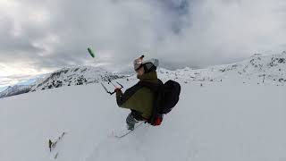 Obertauern 14 2 2024 Drohnenübersicht und Snowkiten im ewigen Powder [upl. by Ahsilyt]