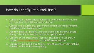 What is autodlirssi on my seedbox and how do I use it [upl. by Egdamlat336]