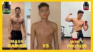 Mass gainer transformation vs whey protein transformation  Which should you take [upl. by Israel]