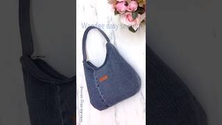 How to sew denim shoulder pouch bag tutorial wandeeeasysewing pouchbag shoulderbagdiy [upl. by Ailima]