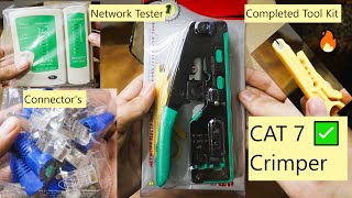 XIKKART RJ45 Crimping Tool Kit Passthrough Cat7 Cat6A Cat6 Cat5E Cat5 1 Network Tester 1089 [upl. by Dukie]