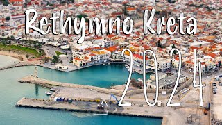 Rethymno Crete Kreta walking tour 4k drone vlog Greece 2024 [upl. by Tews]